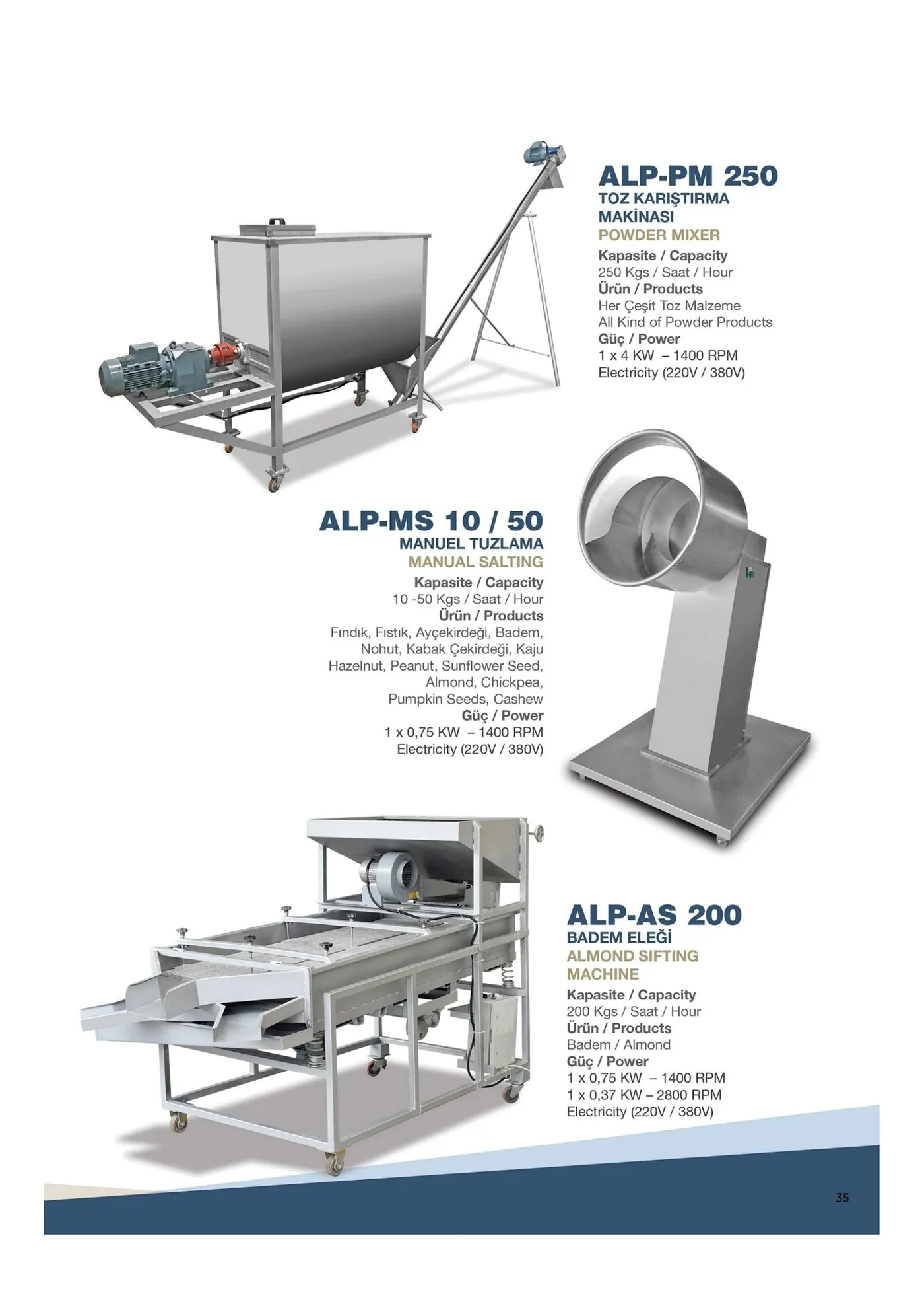 Nut Processing Equipments IV specs